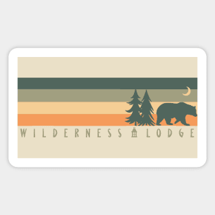 Retro Stripes Wilderness Lodge Sticker